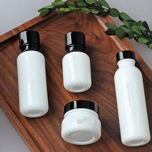 300pcs/lot 50ml 110ml 150ml White Glass Bottle Dispenser Lotion Pump Bottle,50g 50cc Glass Cream Jar Empty Bottles Container