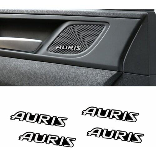 4pcs 3D aluminum speaker stereo speaker badge emblem Sticker for Toyota Auris 2007 2008 2017 Stickers Accessories Car Styling