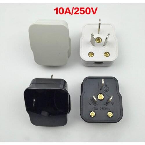 5Pcs 10A CHINA, Australian, New Zealand 3-Pin DIY Rewireable Power Plug AC 250V