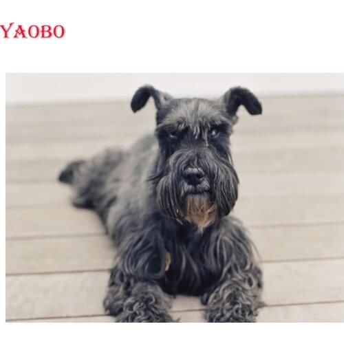 5d diy Diamond Painting schnauzer puzzle dog Diamond Embroidery cute pet dog full drill square round Rhinestones mosaic Picture