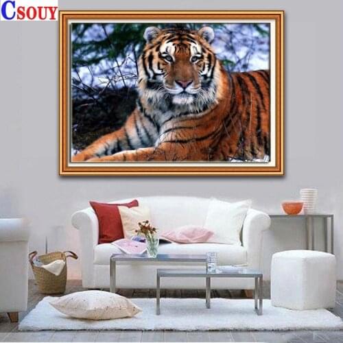 5D Diy Diamond Painting Tiger Diamond Mosaic Drawing Full Square Round Drill Diamond Embroidery Cross Stitch Home Decor Animals