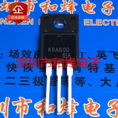 6pcs/lot K6A60D TK6A60D TO-220F 600V 6A In Stock