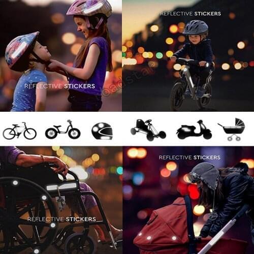 Car Reflective Stickers Motorcycle Reflector Cycling Warning Reflector Film Cycling Decal Tape Bicycle Stickers