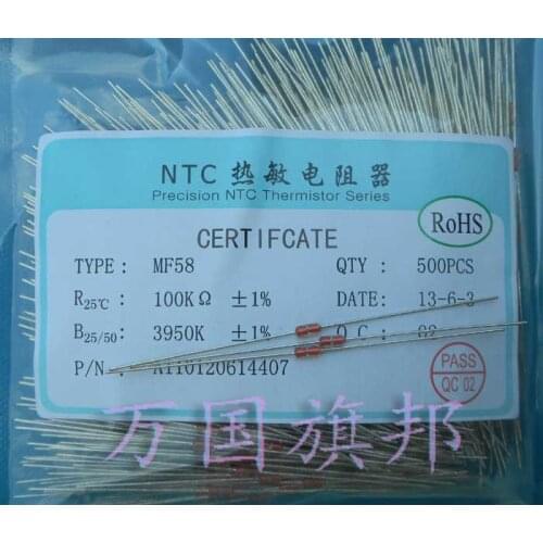 Free Delivery. Thermistor NTC 3950 104 100 k MF58 glass sealed by 1