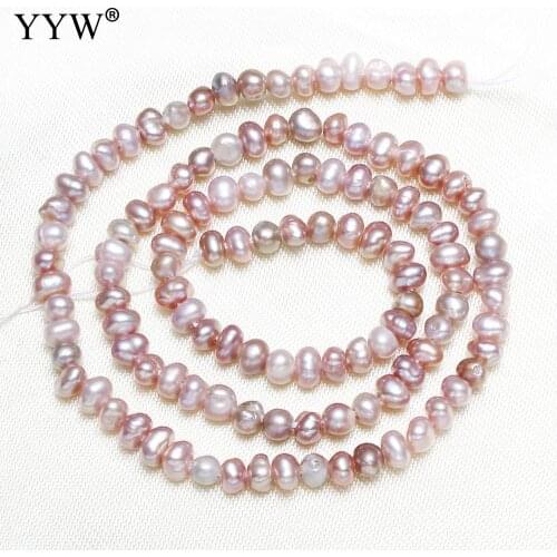 High Quality Freshwater Pearl Beads 3-4mm Baroque Natural Beads For Bracelets Jewelry Finding 13.5" 13.7" Stand Cultured Pearl