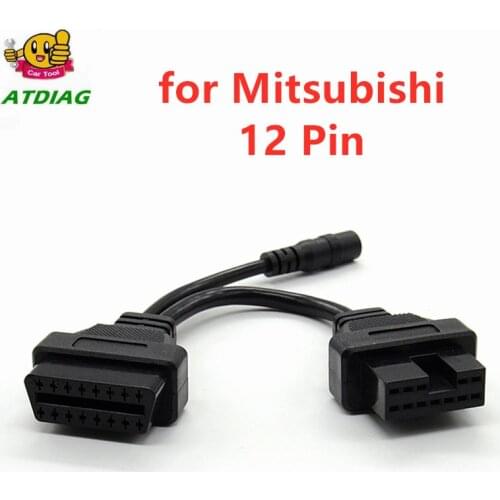 Hot Sale OBD OBDII Diagnostic Connector For Mitsubishi 12 Pin to OBD II Female 16Pin OBD1 Mitsubishi 12Pin Car Connector