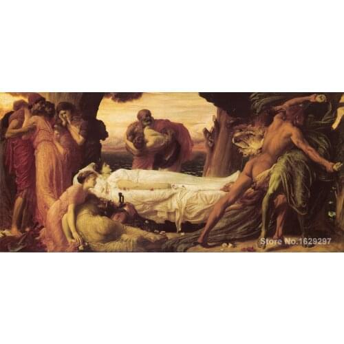 Art Painting by Frederic Leighton Hercules Wrestling with Death for the Body of Alcestis High Quality Hand painted