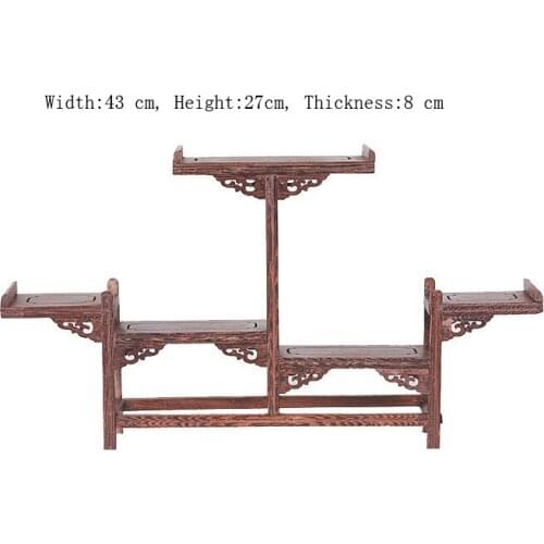 Exquisite Chinese Decoratable Classical Handmade Wenge Wooden Display Stand Shelf No.1