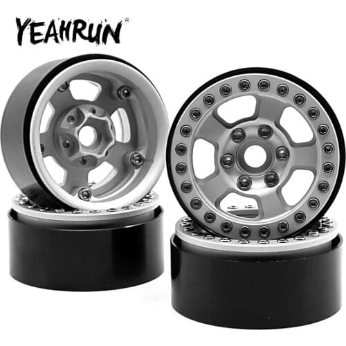 YEAHRUN 4PCS 1.9" Alloy Beadlock Wheel Rim 26mm Width for 1/10 SCX10 D90 CC01 RC Crawler