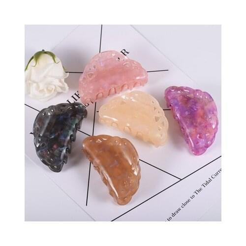 Korean Fashion Large Colored Hair Clip Acrylic Hollow Tie Hair Ornament
