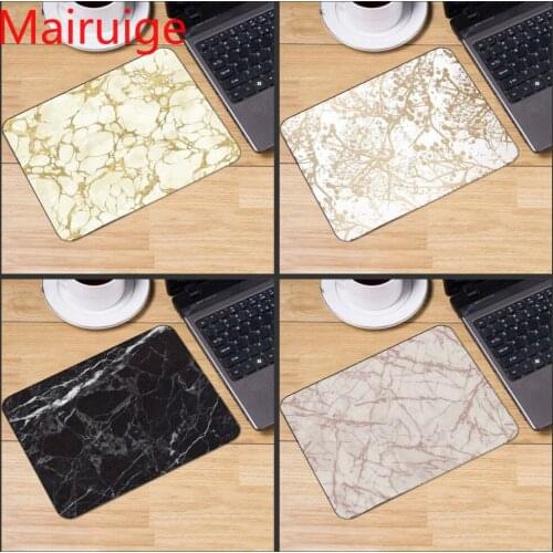 Mairuige Mouse Pad Gold Black Marble Pattern Computer Notebook Desk Pad Size Is 180x220x2mm and 250x290x2mm Small Mouse Pad