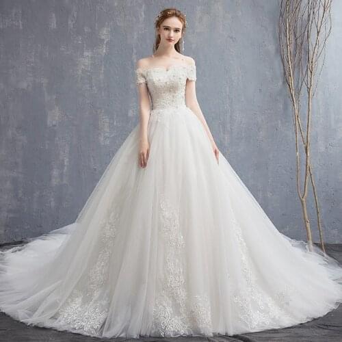 Applique Lace Vintage Wedding Dress 2021 New Off Shoulder Bride Princess Dream Gown China Bridal Gowns