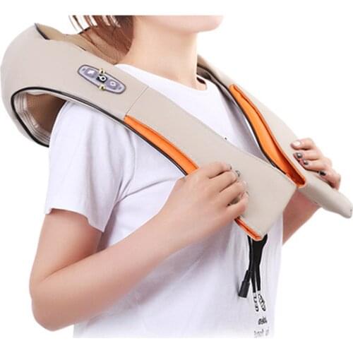 Health care Shiatsu Shoulder Body Back Massager of neck kneading massage belt Infrared Heated Kneading Car/Home Massagem machine