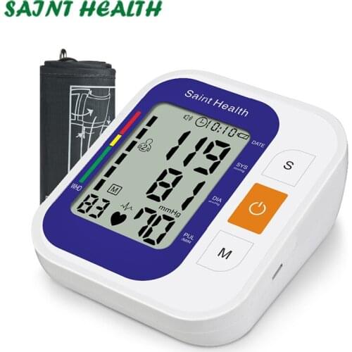 Healthcare Sphygmomanometer Home Use Digital Lcd Upper Arm Blood Pressure Monitor Heart Beat Automatic Meter Machine with voice