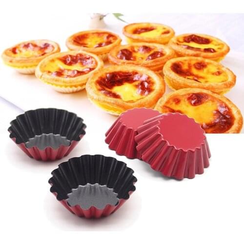24-Pack Non-stick Flower Reusable Cupcake and Muffin Baking Cup, Red Colors