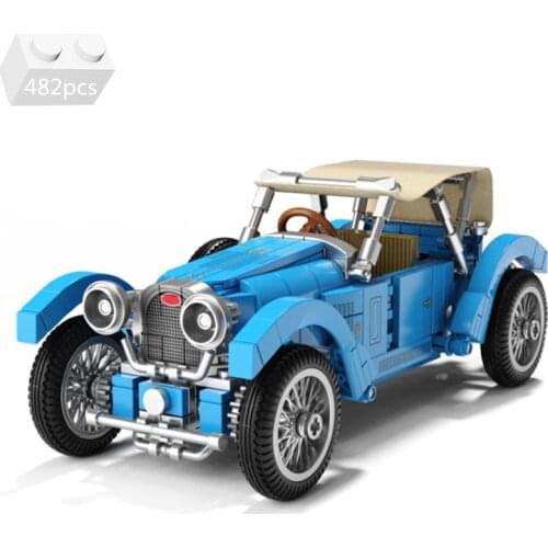 2021 NEW High-Tech Retro Vintage Classic Car T38A Model Building Blocks Kit Bricks Creative MOC DIY Kids Toys For Children Gifts