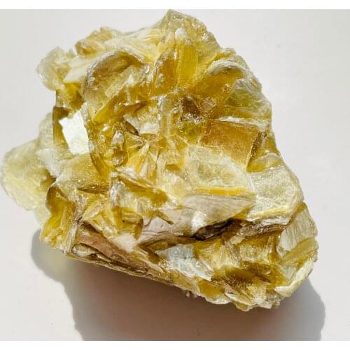 Natural Yellow Mica Rough Quartz Crystal Raw Irregular Cluster Stones Minerals Specimen Healing Decor