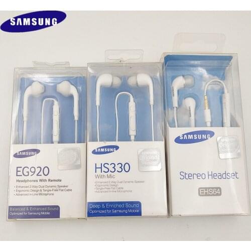 Samsung Earphones EHS64/HS330/EG920 Headsets With Built-in Microphone 3.5mm In-Ear Wired Earphone For Samsung A50 Xiaomi Huawei