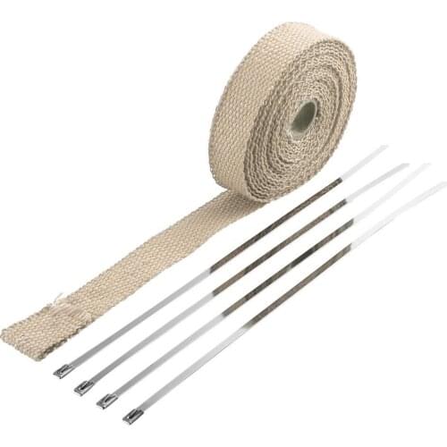 Incombustible Turbo Manifold Insulating Exhaust Header Wrap Tape Thermal Stainless Zip Ties For Cars Motorcycles