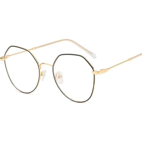 2018 New Metal Eyewear Glasses Frames Female Irregular Myopia Frames Women with Fine Color Matching Myopia Men Eyeglasses