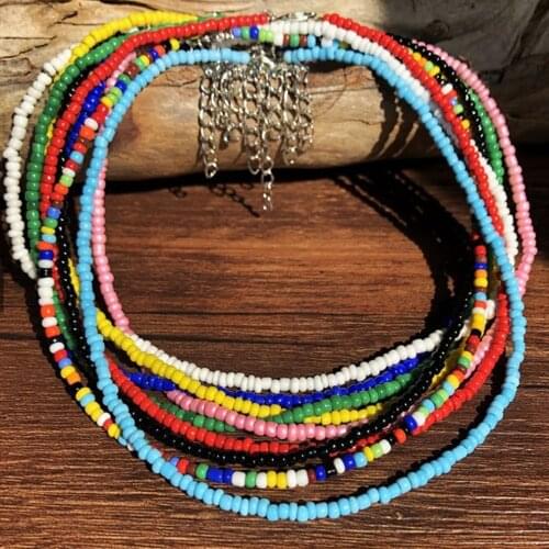 New Arrival Simple Choker Necklace Women Fashion Seed Beads Stand Necklace Of Women Girl For Party Beach Travel Trendy Jewelry