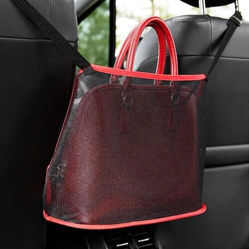 New Mesh Organizer Car Seat Back Net Bag Barrier Of Backseat Pet Kids Cargo Tissue Purse Holder Driver Storage Netting Pouch