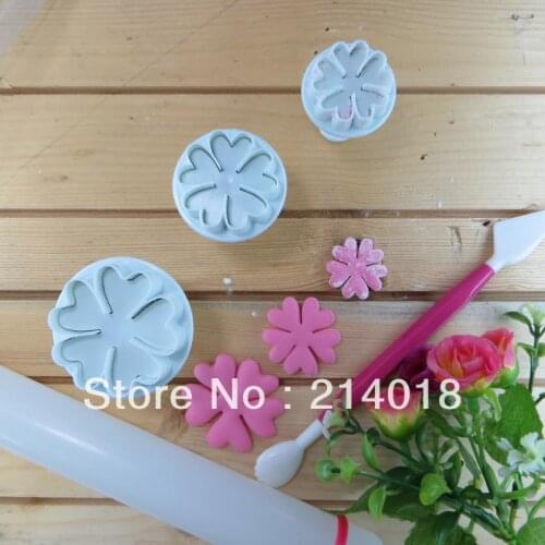 Holiday normal delivery )) 3PCS/set Fondant Cake Decorating, cake printing mold, embossing Press Print Molds NO:FO-038