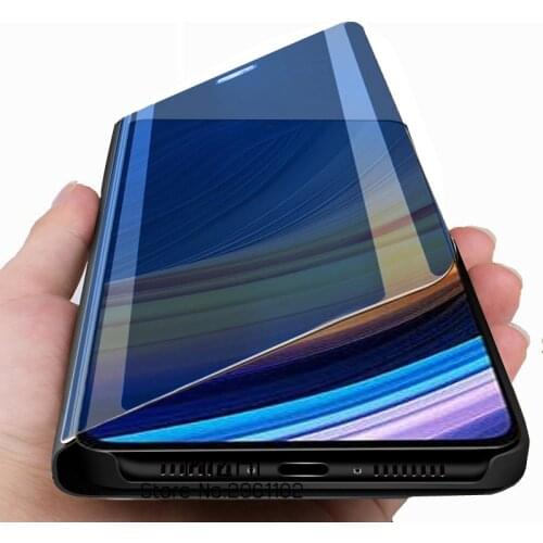Smart mirror filp phone case for poco x3 pro cases cover for poco x 3 x3 pro x3pro pocox3 pro magnetic stand coque fundas
