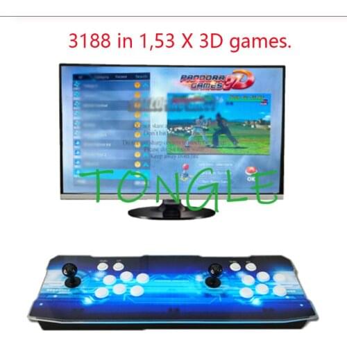 Pandora XII 3188 in 1 board Box 12 New design style console, 53 x 3d game HDMI or VGA output，support 4 players