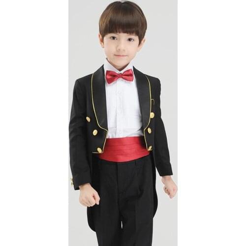 Boy Dress Wedding Custom Made Smoking Casamento Evening Tuxedo Suit Boy clothing (Coat+Pants+Tie+Shirt) B1F874813