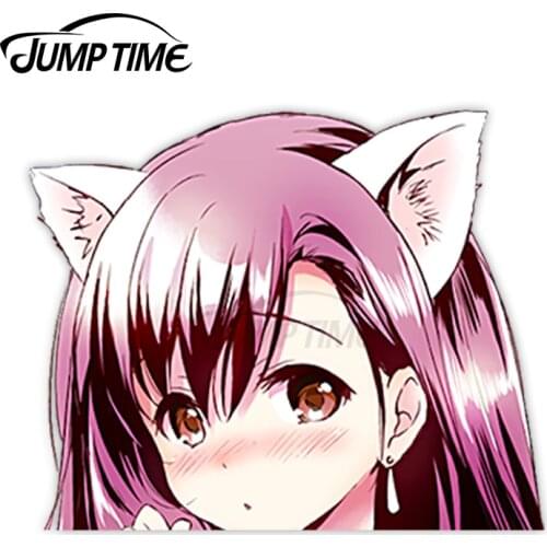 Jump Time 13 x 8.8cm Car Decals Final Fantasy Cute Anime Car Stickers Windshield Windows Peeker Waterproof Car Accessories