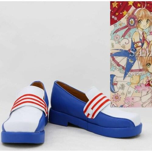Anime Card Captor Sakura Cosplay Boots Sakura CardCaptor Shoes Blue Color Shoes Halloween Carnival Women