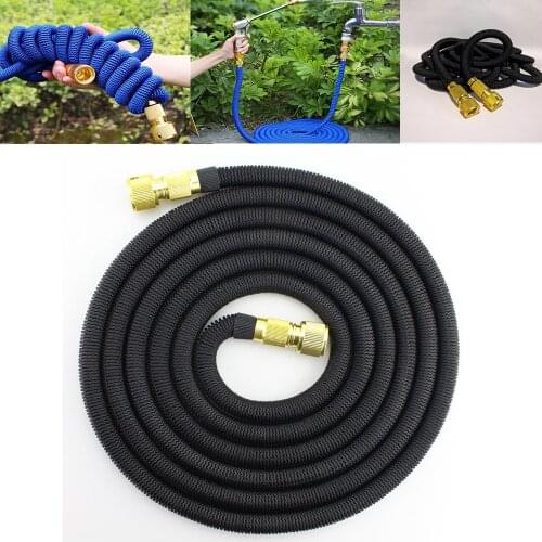 Garden Hose Magic Water Hose Watering Hose Flexible Expandable Reels Hose for Watering Al Connector Blue Red Black 17-100FT