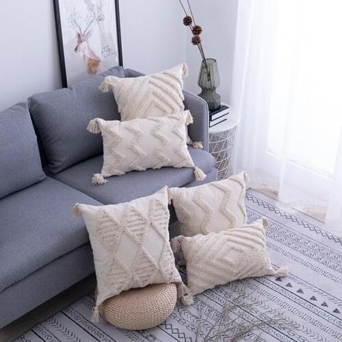 Modern and Simple Geometric Tufted Pillowcase, Cushion Cover, Office Sofa Waist Pillowcase decorative Lumbar pillowcase