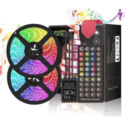 10m 300 LED Waterproof Colorful Light Strips Sound Control Light String Kit DIY Decoration For Garden Living Room Bar KTV Party