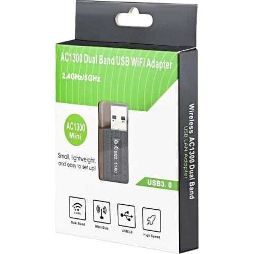 T3LB USB WiFi Adapter Mini Network Card 2.4G/5.8G Wireless Network Adapter Card 1 Pc