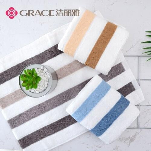 GRACE Three Sets, 100% cotton towels, striped sports sweat wipes, soft and skin-friendly,90x34cm,120g