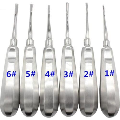High Quality 6 pcs/ kit dental lab dentistry dentist dental equipment for teeth whitening clareador curved root elevator