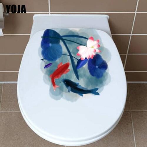 YOJA 24.9*24.7CM Modern Art Home Decoration Wall Sticker Toilet Decal Cartoon Pattern T3-0856