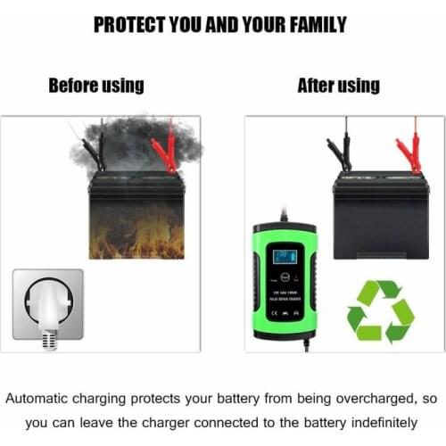 New Full Automatic Car Battery Charger 12V 6A Intelligent Fast Power Charging Niversal Automatic Car Charger Intelligent Fast