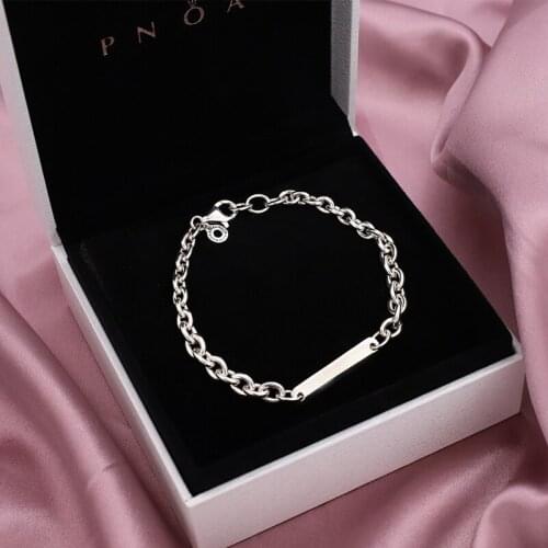 2021 autumn new style 100% 925 silver high quality bar chain bracelet original romantic exquisite jewelry gift making women