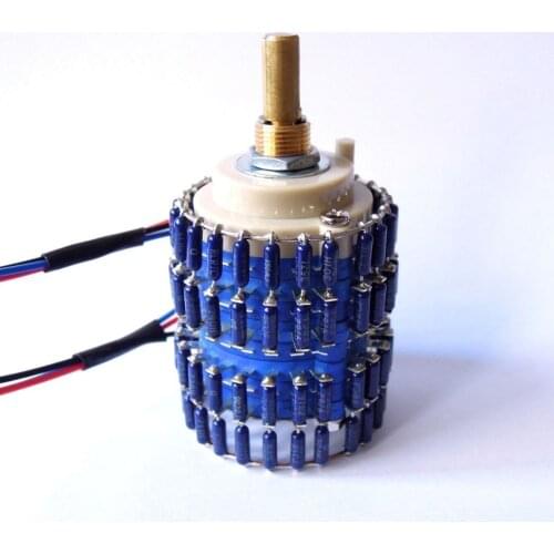 1pcs Taiwan Copper Shaft 24 Steps 2-channel Blue DALE L-type Potentiometer