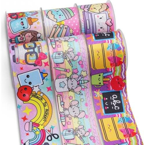 10 Yards 3inch 75mm Cartoon Printing Grosgrain Ribbon For Hair Bows DIY Crafts Handmade Accessories 57302