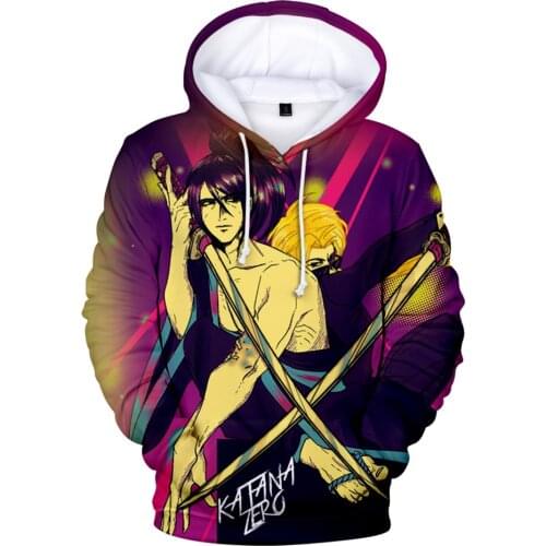 2021 New Hoodies Katana ZERO 3D Print Hooded Sweatshirt Men Women Fashion Hip Hop Hoodie Pullover Autumn Clothes
