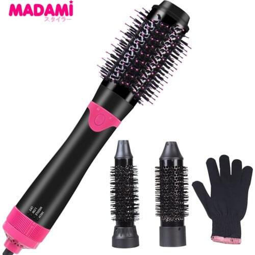 3 In 1 Professional Hot Air Brush Styler Volumizer Heating Hair Blow Dryer Comb Straightening Iron Salon Hairdryer Brush Curlers