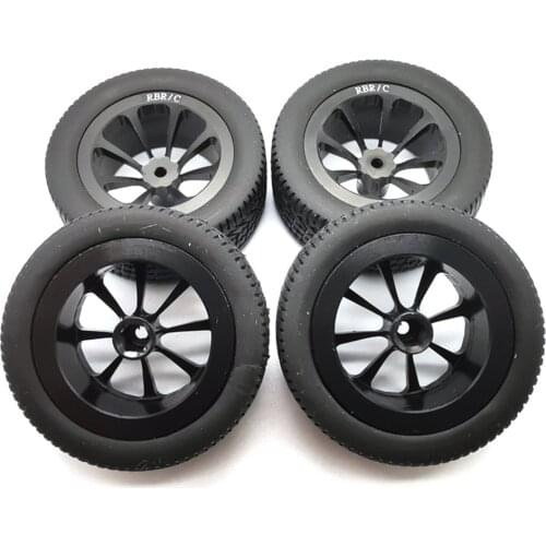 4pcs/set Wheel Hubs Rubber Tires for WPL D12 RC Car DIY Simulation Spare Parts