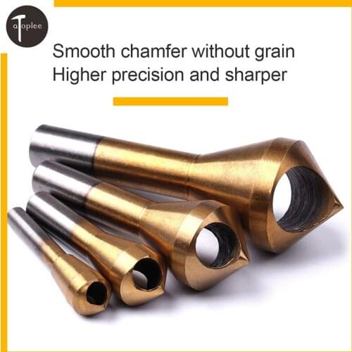 4Pcs High-speed Steel Chamfer Countersink Deburring Drill Bit Set Crosshole Cutting Wood Metal Tool 2-5/5-10/10-15/15-20mm