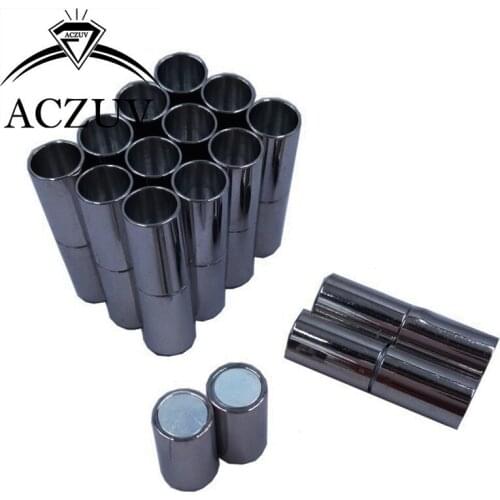 500Pcs 3mm 4mm 5mm 6mm 8mm Hole Gunmetal Black Metal End Caps Magnetic Clasps for Round Leather Cord Jewelry Findings LMC003