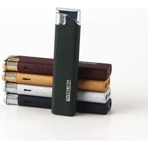 Cigarette Accessories Windproof Slim Gas Frosted Lighter Women Use Elegant Torch Lighter