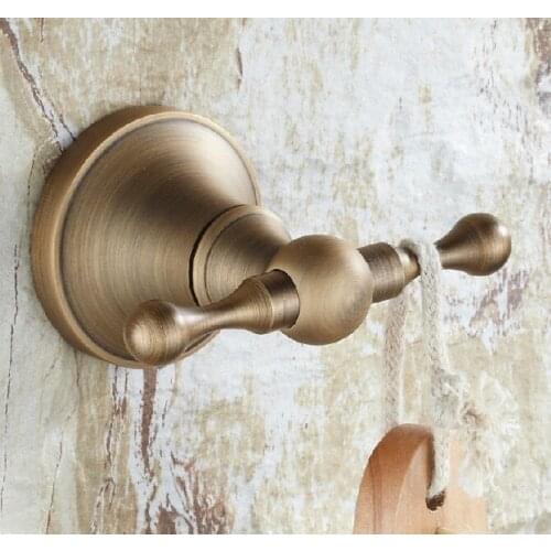 Bathroom Hardware Accessories Wall Mounted Retro Antique Brass Robe Hook Dba089
